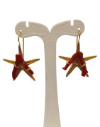 Boucles Corail Baroque Etoile de Mer Argent 925 Plaqué Or