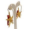 Boucles Corail Baroque Etoile de Mer Argent 925 Plaqué Or