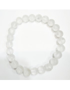 Bracelet Cristal de Roche Mat Pierres Rondes de 8mm