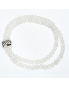 Bracelet Quartz Rose Double Pierres Rondes 4mm