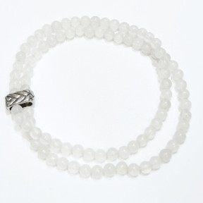 Bracelet Quartz Rose Double Pierres Rondes 4mm