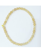 Bracelet Citrine Pierres Rondes Facettées 4mm