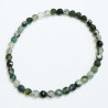 Bracelet Agate mousse Pierres Rondes Facettées 4mm