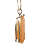 Pendentif Opale de feu A+ Goutte avec Chaîne 45cm Argent 925