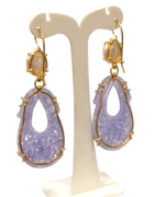 Boucles Jade Lilas et Perles d'Eau Douce Ciselées Argent 925 Plaqué Or