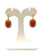 Boucles Corail Ovale Argent 925 Plaqué Or