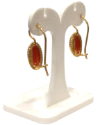 Boucles Corail Ovale Argent 925 Plaqué Or