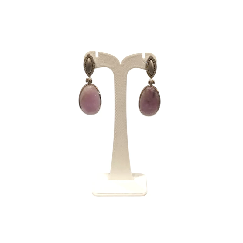 Boucles Kunzite et Zirconium Argent 925