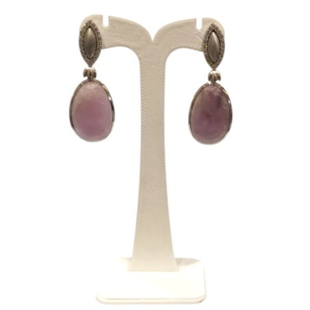 Boucles Kunzite et Zirconium Argent 925