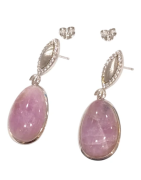 Boucles Kunzite et Zirconium Argent 925