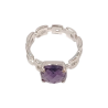 Bague Améthyste Carré Facetté Argent 925 Taille 53