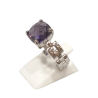 Bague Améthyste Carré Facetté Argent 925 Taille 53