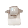 Bague Pierre de Lune Carré Argent 925 Tressé Taille 56