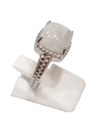 Bague Pierre de Lune Carré Argent 925 Tressé Taille 56