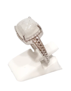 Bague Pierre de Lune Carré Argent 925 Tressé Taille 56