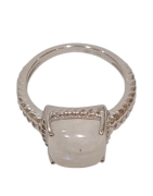 Bague Pierre de Lune Carré Argent 925 Tressé Taille 56