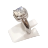 Bague Pierre de Lune Carré Facetté Argent 925 Ciselé Taille 55