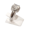 Bague Pierre de Lune Carré Facetté Argent 925 Ciselé Taille 55