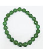 Bracelet Agate verte naturelle facettée Pierres rondes 8mm
