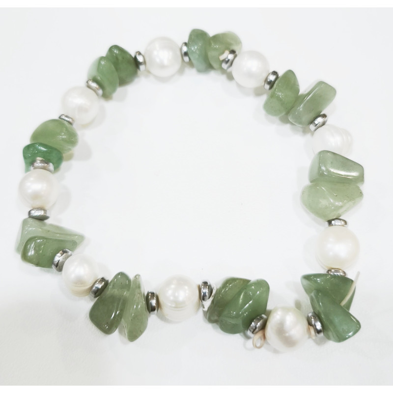 Bracelet Aventurine Baroque et Perles d'Eau Douce