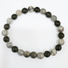 Bracelet Onyx Jaspe Serpent Pierres Rondes 8mm