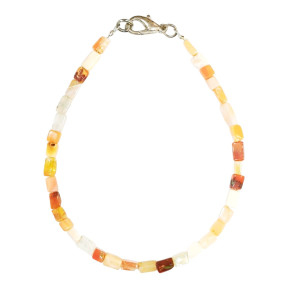 Bracelet Opale de Feu Petites Briques avec Fermoir Acier 19 cm