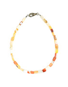 Bracelet Opale de Feu Petites Briques avec Fermoir Acier 19 cm
