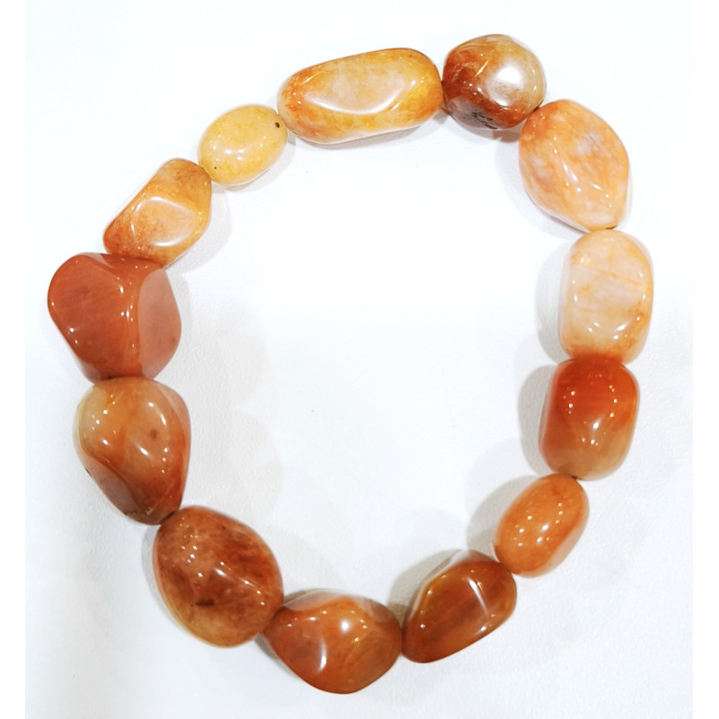 Bracelet Aventurine Orange Baroque Grosses Pierres