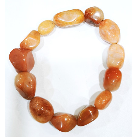 Bracelet Aventurine Orange Baroque Grosses Pierres