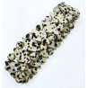 Bracelet Jaspe Zèbre Large (2cm) Pierres Losanges et Rondes 6mm
