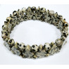 Bracelet Jaspe Zèbre Large (2cm) Pierres Losanges et Rondes 6mm