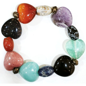 Bracelet Multipierres Cœurs et Inserts Modèle 4
