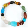 Bracelet Multipierres Roulées et Petits Cubes
