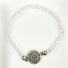 Bracelet Verre de Murano Cristal Perles Facettées Coniques Insert Rosace