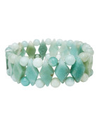 Bracelet Amazonite Lamelles Losanges et Pierres Rondes 6mm