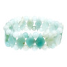 Bracelet Amazonite Lamelles Losanges et Pierres Rondes 6mm