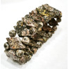 Bracelet Jaspe Pop Large Lamelles Losanges et Pierres Rondes 6mm