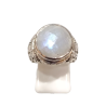 Bague Pierre de Lune Ronde Facetté Argent 925 Type Chevalière Taille 54
