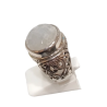 Bague Pierre de Lune Ronde Facetté Argent 925 Type Chevalière Taille 54
