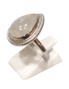 Bague Pierre de Lune Goutte Argent 925 Ciselé Taille 57