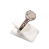 Bague Quartz Rose et Zirconium Ronde Facetté Argent 925 Ciselé Taille 60