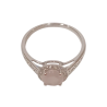 Bague Quartz Rose et Zirconium Ronde Facetté Argent 925 Ciselé Taille 60