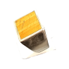 Bague Œil de Tigre Carré Plat Argent 925 Type Chevalière Taille 65