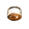 Bague Œil de Tigre Ovale Facetté Argent 925 Type Chevalière Taille 59