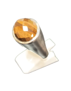 Bague Œil de Tigre Ovale Facetté Argent 925 Type Chevalière Taille 59