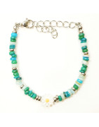 Bracelet Multipierres Nacre Enfant avec Pâquerette Acier 13 + 5 cm