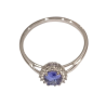 Bague Tanzanite Claire Ovale Facetté Zirconium Argent 925 Taille 59