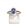 Bague Tanzanite Claire Ovale Facetté Zirconium Argent 925 Taille 59