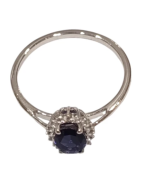 Bague Tanzanite Foncée Ovale Facetté Zirconium Argent 925 Taille 59