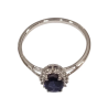 Bague Tanzanite Foncée Ovale Facetté Zirconium Argent 925 Taille 59